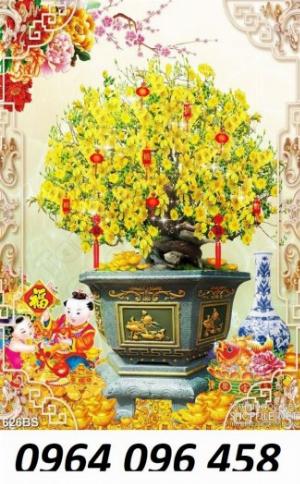 Gạch tranh ốp tường 3d cây mai vàng - NBM8