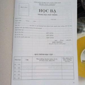 Học bạ trung học phổ thông/ học bạ thpt