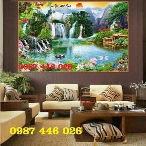 Gạch tranh tường trang trí 3d phòng khách HP799