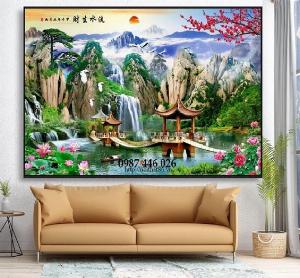 Gạch tranh tường trang trí 3d phòng khách HP799