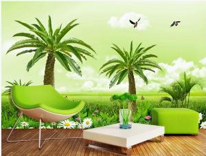 Gạch tranh ốp tường 3d cảnh sông núi - KND3