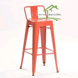 Ghế bar tolix có tựa lưng màu cam