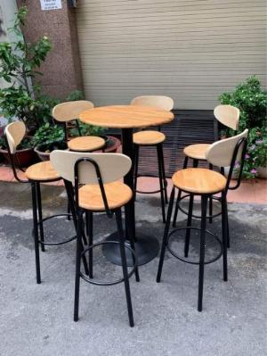 Bộ bàn ghế quầy bar cao ( 4 ghế +1 bàn )