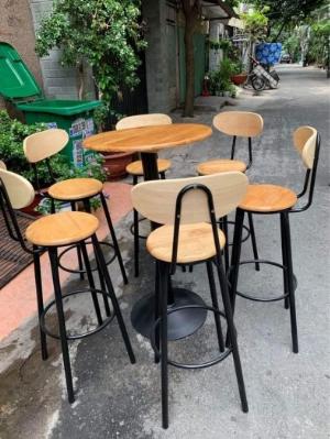 Bộ bàn ghế quầy bar cao ( 4 ghế +1 bàn )