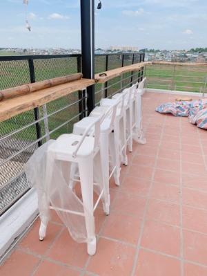 Ghế bar sắt tolix màu trắng