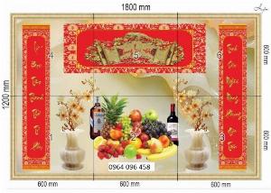 Tranh gạch 3d câu đối phòng thờ - 6CMN