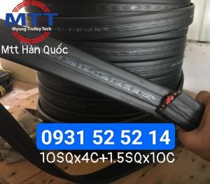 Cáp dẹt cầu trục 10sqx4c+1.5sqx10c dae duk hàn quốc