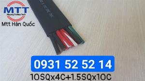 Cáp dẹt cầu trục 10sqx4c+1.5sqx10c dae duk hàn quốc