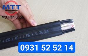 Cáp dẹt cầu trục 4sqx4c+1.5sqx8c dae duk hàn quốc