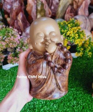 Bộ 03 tượng Tam Không chú tiểu mập sơn giả gỗ sang trọng