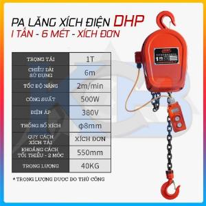 Pa lăng xích điện DHP 380V 1tấn – 6m