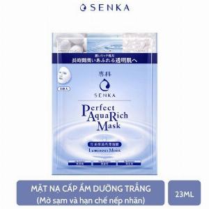 Mặt nạ Senka ngăn ngừa lão hóa giảm sạm nám và phục hồi độ ẩm cho da Perfect AQua Rich Mask Luminous Moist 23g
