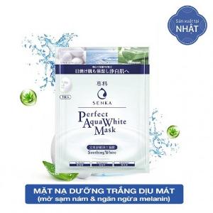 Mặt nạ Senka dưỡng trắng dịu mát da Perfect Aqua White Mask Soothing White 23g