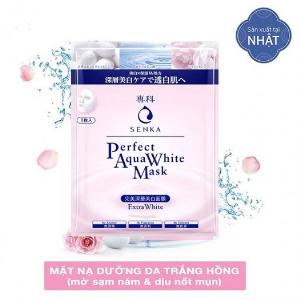 Mặt nạ Senka dưỡng da trắng hồng Perfect Aqua White Mask Extra White 23g