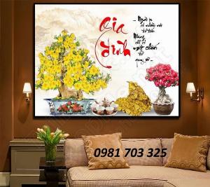 Gạch tranh hoa mai, tranh tài lộc trang trí tường