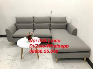 Bộ bàn ghế sofa góc phòng khách giá rẻ màu xám trắng ở Quảng Trị