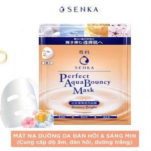 Mặt nạ Senka cấp ẩm dưỡng trắng và đàn hồi Perfect Aqua Bouncy Mask Bouncy Bright 23g