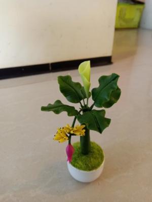 Cây chuối đất sét mini siêu đẹp, handmade Dalat