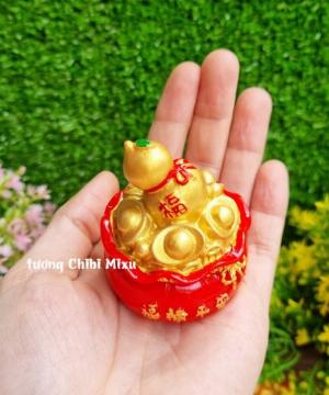 Túi vàng đỏ may mắn chữ Phúc, Chiêu Tài Tấn Lộc mẫu xu vàng và hồ lô vàng