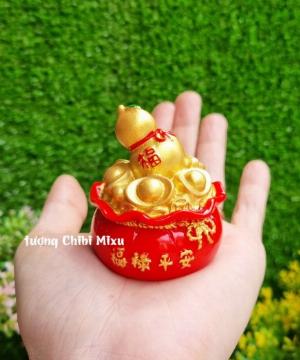 Túi vàng đỏ may mắn chữ Phúc, Chiêu Tài Tấn Lộc mẫu xu vàng và hồ lô vàng