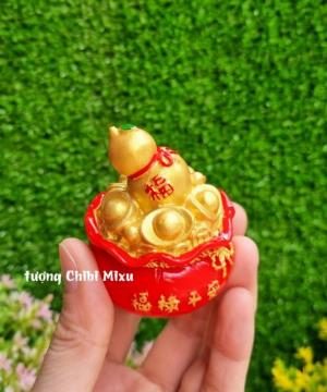 Túi vàng đỏ may mắn chữ Phúc, Chiêu Tài Tấn Lộc mẫu xu vàng và hồ lô vàng