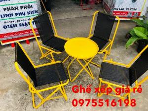 Bộ bàn ghế cafe, trà sữa ( 1 bàn + 4 ghế lưng cao 70cm ), sắt sơn tĩnh điện, lưng lưới kháng bụi, kháng nước