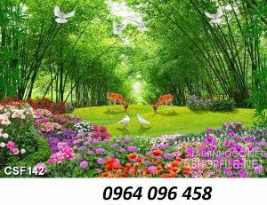Tranh gạch 3d ốp tường mẫu hong cảnh - 643XM