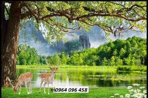 Tranh 3d - tranh gạch 3d - gạch tranh 3d ốp tường - 398CM