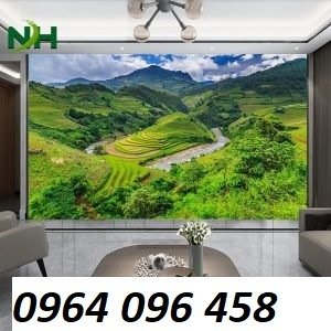 Gạch 3d tranh phong cảnh phòng khách - NBV4