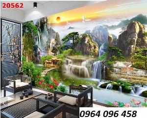 Gạch 3d tranh phong cảnh phòng khách - NBV4