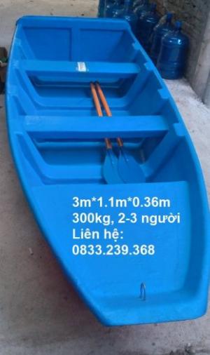 Thuyền nhựa câu cá 2-3 người đi, kèm áo phao cứu sinh