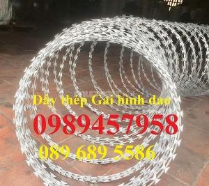 Dây gai tôn, dây kẽm lam, dây thép gai hình dao bảo vệ biệt thự giá rẻ nhất Hà Nội mới 100%