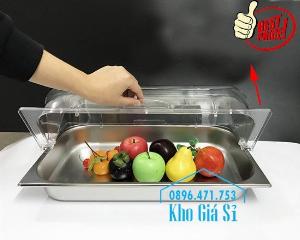 Nắp khay buffet hình chữ nhật mở 180 độ - Nắp nhựa mica đậy khay 1/1 - Nắp nhựa trong suốt đậy khay 1/2 giá tốt tại HCM