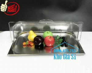 Nắp khay buffet hình chữ nhật mở 180 độ - Nắp nhựa mica đậy khay 1/1 - Nắp nhựa trong suốt đậy khay 1/2 giá tốt tại HCM