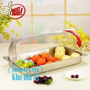 Nắp khay buffet hình chữ nhật mở 180 độ - Nắp nhựa mica đậy khay 1/1 - Nắp nhựa trong suốt đậy khay 1/2 giá tốt tại HCM
