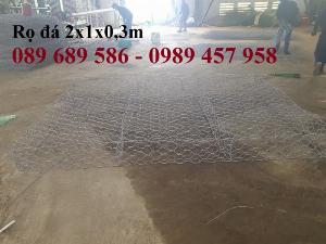 Nhà sản xuất rọ đá bọc nhựa 2x1x1m, Rọ đá chống sụt lở, Rọ thép 2x1x0,5m