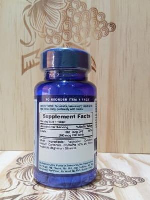 PURITAN’S PRIDE FOLATE 666MCG DFE ( VIÊN UỐNG HỖ TRỢ THIẾU MÁU, Lọ 250 VIÊN )
