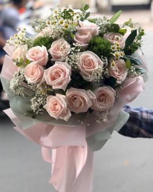 Bó hoa hồng pastel xinh xắn tặng sinh nhật nữ - LDNK132