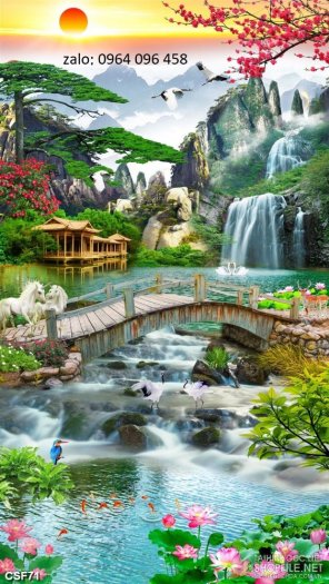 Tranh gạch 3d ốp tường phòng khách - SXC12