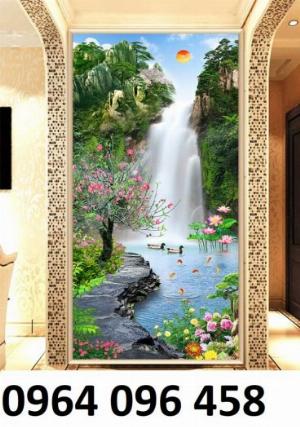 Tranh 3d - tranh gạch 3d ốp tường khổ dọc - SXC12