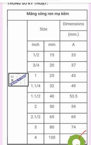 Măng sông ren mạ kẽm dn15 (phi 21)