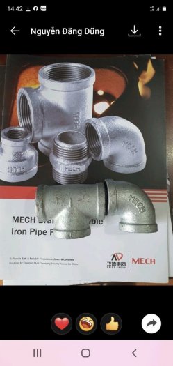 Măng sông ren mạ kẽm dn15 (phi 21)