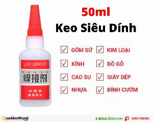 Keo Dán Siêu Dính Mạnh Hơn 80 Lần Keo 502 ,Dán Gỗ ,Dán Nhựa ,Dán Sắt ,Dán Đá...