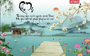 Tranh gạch 3d ốp tường phòng khách - DHNB43