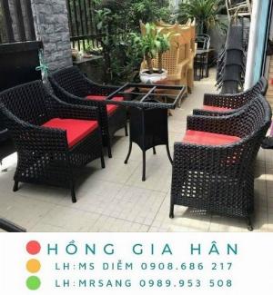 Bàn ghế mây nhựa Hồng Gia Hân M022