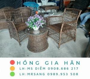 Bàn ghế mây nhựa Hồng Gia Hân M031