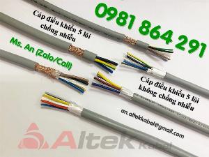 Cáp điều khiển 5 lõi 5x0.5/ 5x0.75/ 5x1.0/ 5x1.5mm2 giá rẻ