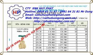Van cửa đồng MIHA phi 27 ( DN20)