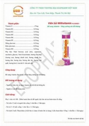 Viên sủi MULTIVITAMIN C hỗ trợ tăng cường hệ miễn dịch.