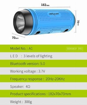 Loa bluetooth, đài, sạc dự phòng, đèn chiếu sáng cao cấp Zealot A1